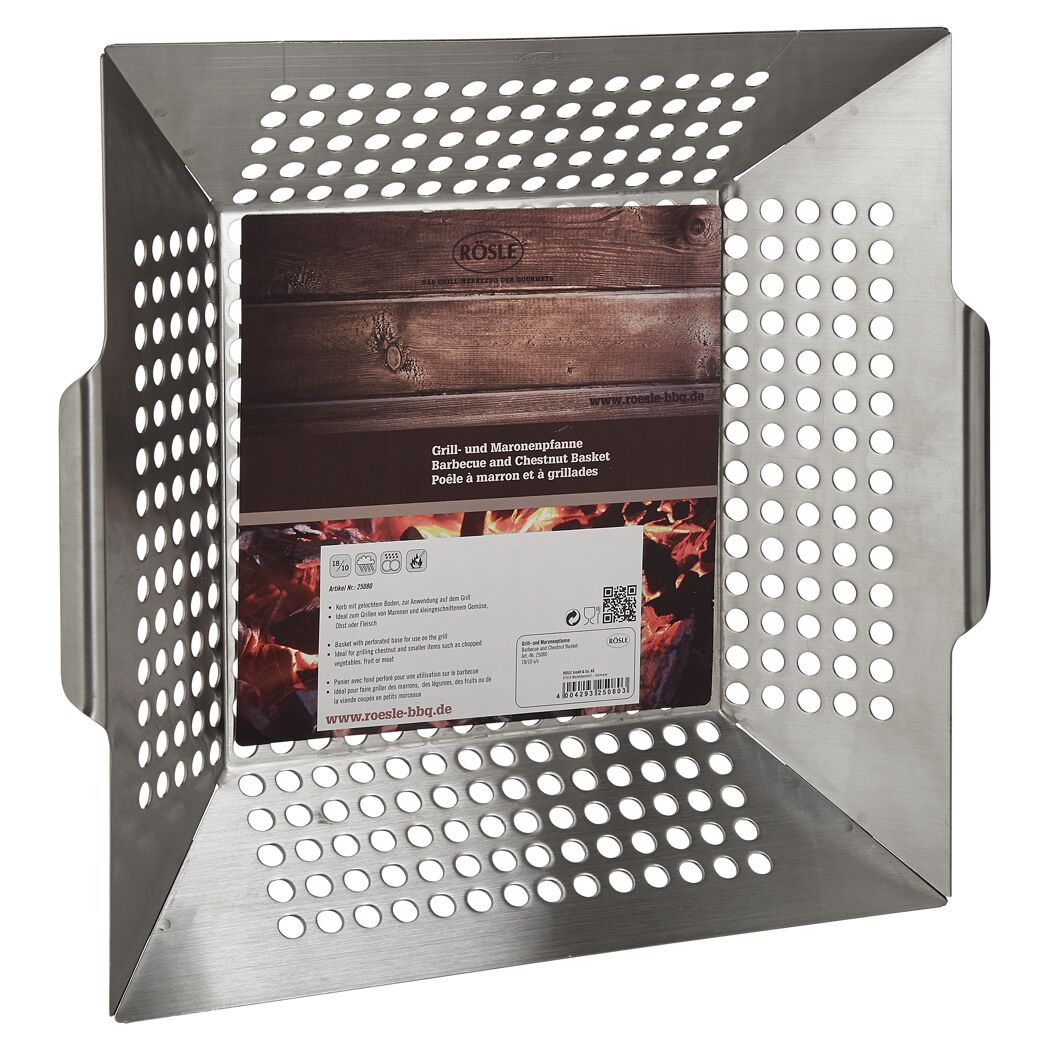 Grillpfanne aus Edelstahl mit Löchern