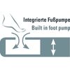 Integrierte Fußpumpe zum Aufpumpen des Luftbetts