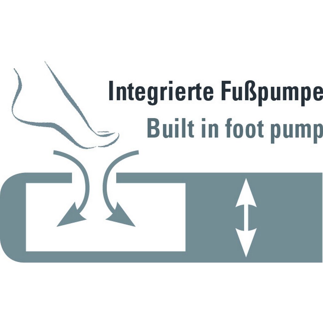 Integrierte Fußpumpe zum Aufpumpen des Luftbetts
