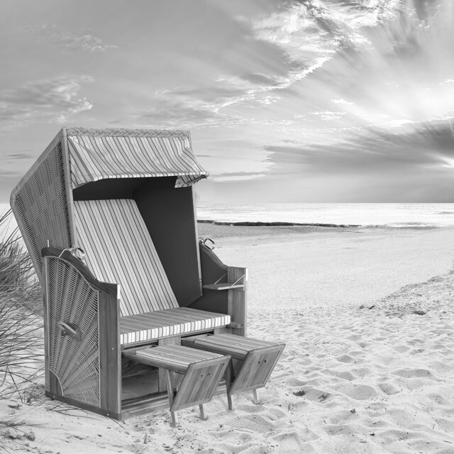 Strandkorb "Trendy" Rattan blau/braun 115 x 150 x 80 cm ǀ Strandkorb "Trendy" Rattan blau/braun 115 x 150 x 80 cm ǀ