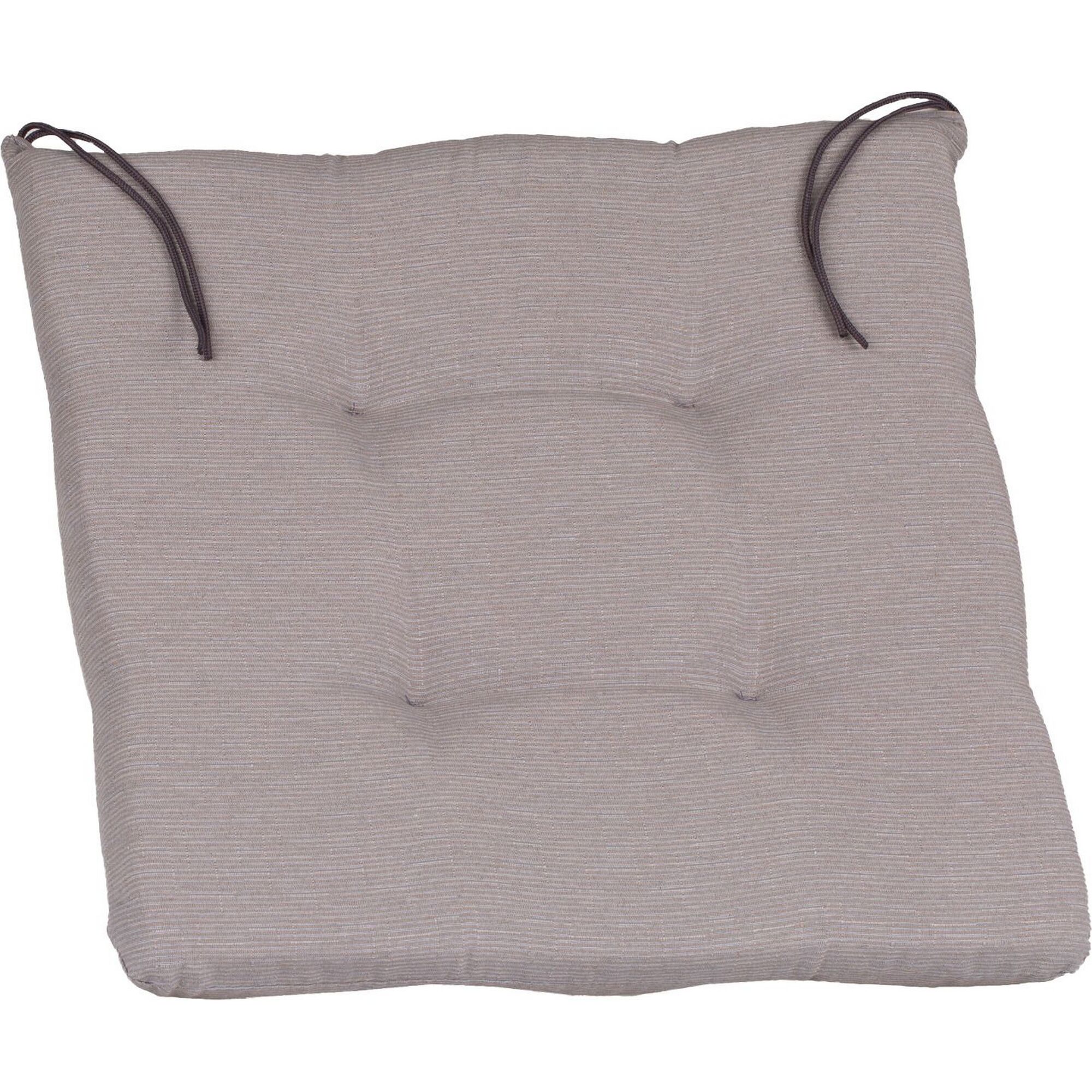 Hellgraues Stuhlkissen mit Bändern