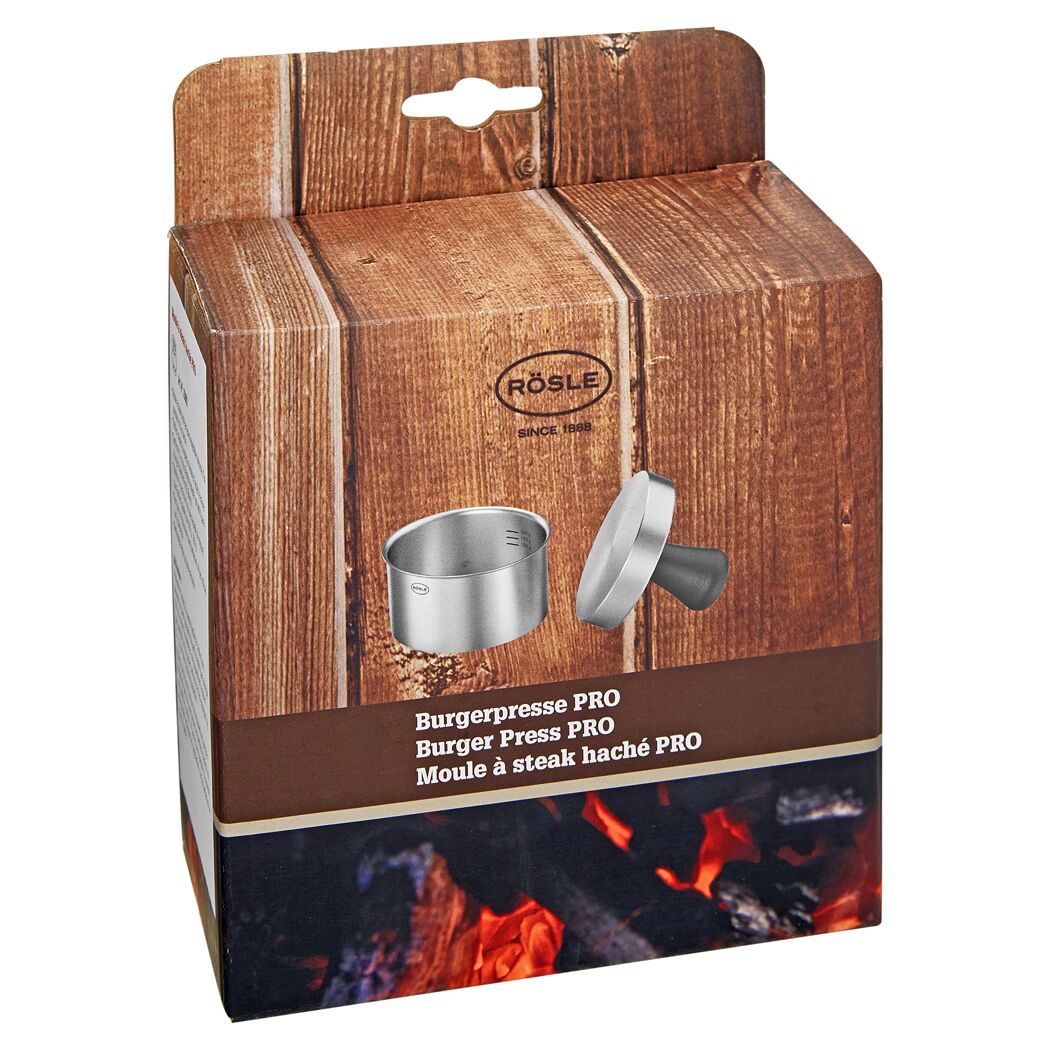 Burgerpresse PRO von Rösle in Verpackung