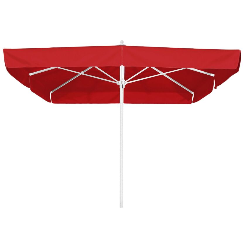 Roter Sonnenschirm quadratisch
