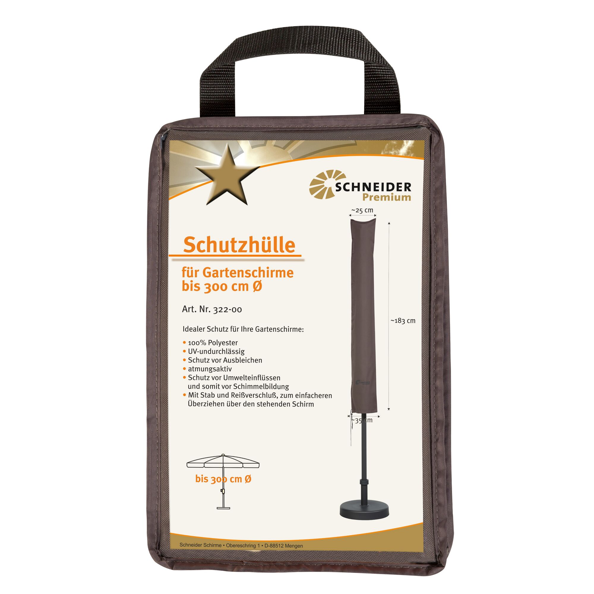 Schneider Premium Schutzhülle für Gartenschirme bis 300 cm