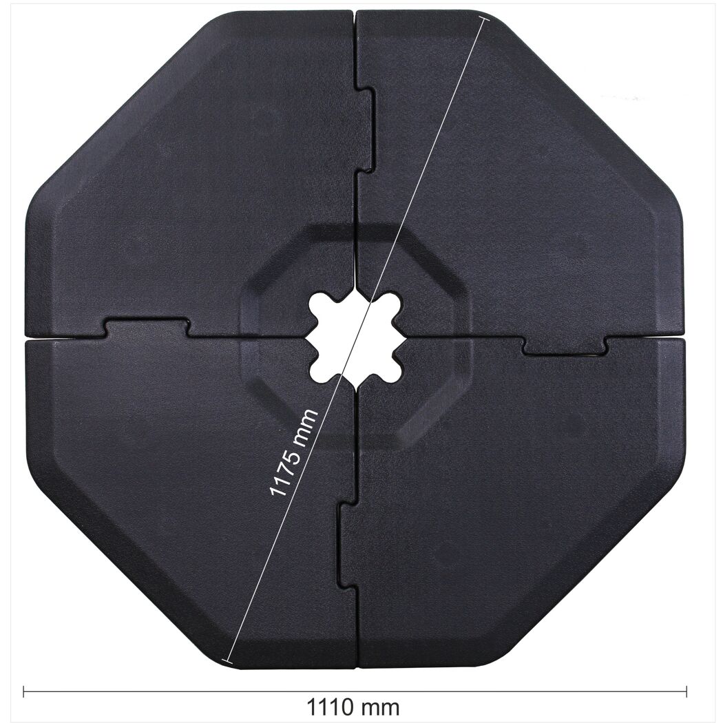 Schwarze Einlegeplatten für Ampelschirme, 4er-Set