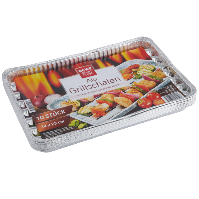 Bild von Alu Grillschalen 34 x 23 cm 10 Stück