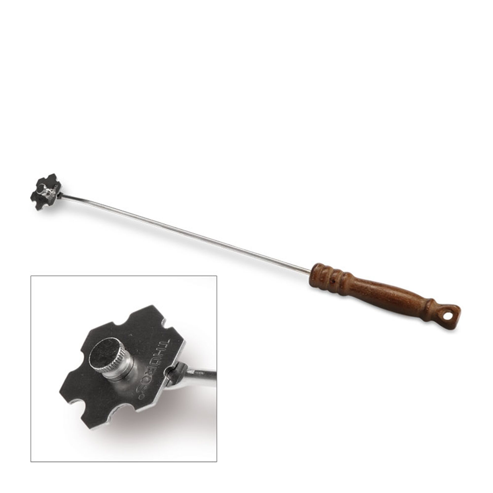 Grillschaber mit Holzgriff und Metallschaber