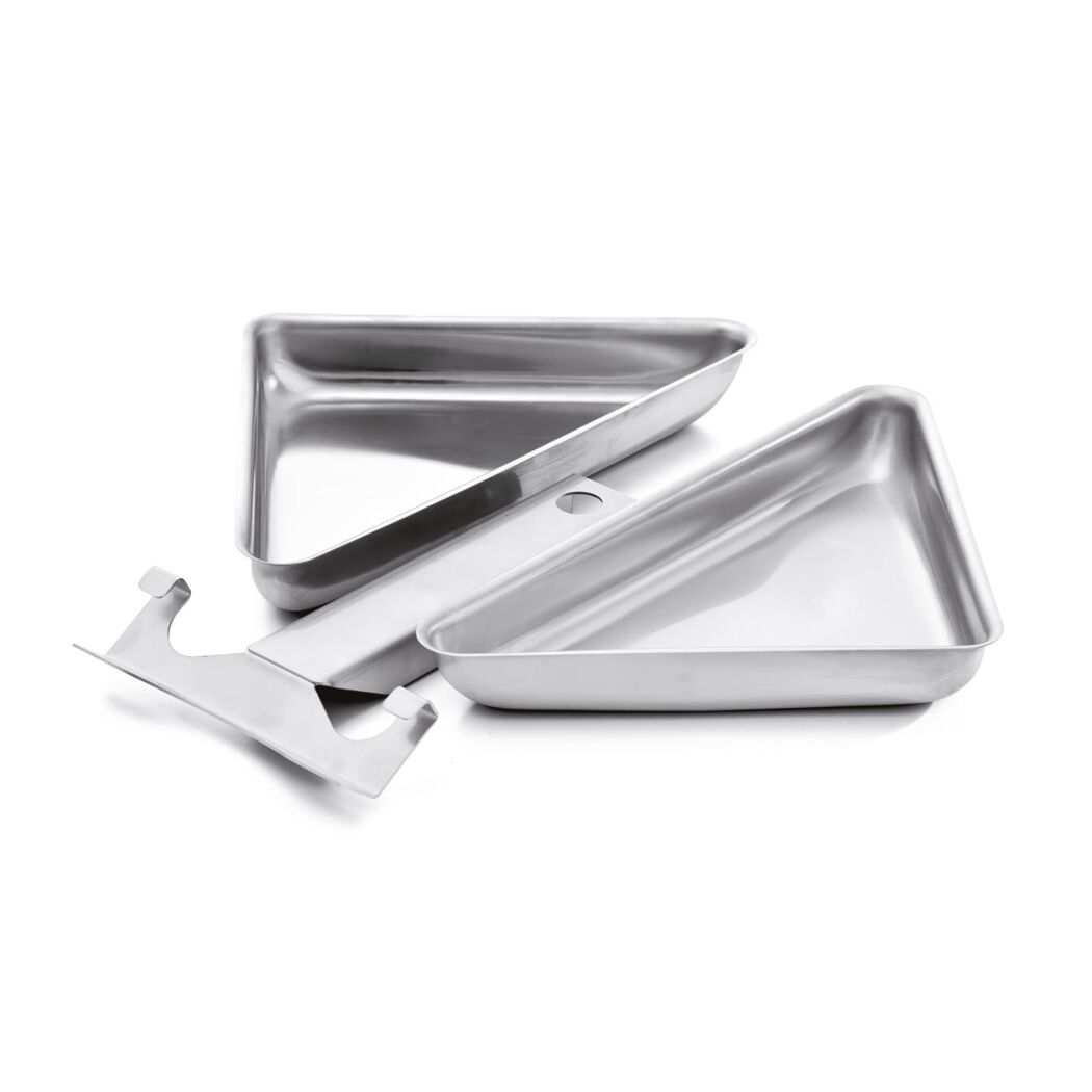 Eckpfännchen Edelstahl für Grill, 2 Stück
