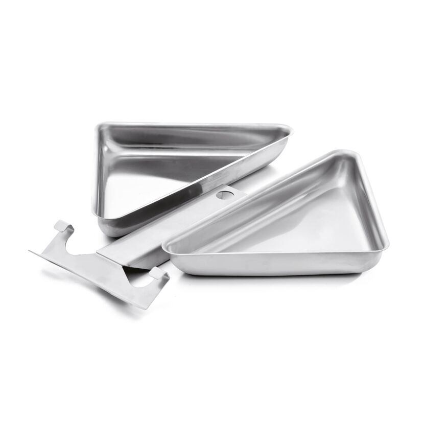 Eckpfännchen Edelstahl für Grill, 2 Stück