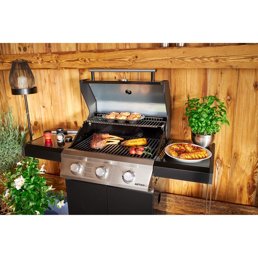 Gasgrill 'Artiso G3' schwarz 130x 115 x 57 cm