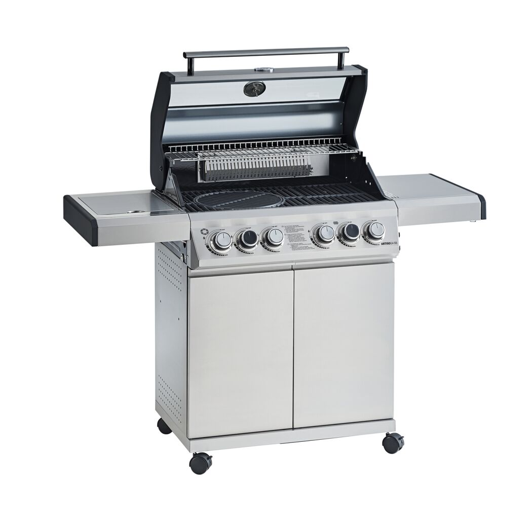 BBQ-Station 'Artiso G4-SB' edelstahlfarben 115 x 58 cm