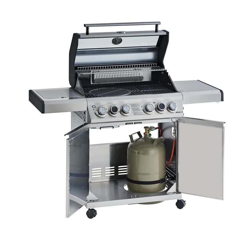 BBQ-Station 'Artiso G4-SB' edelstahlfarben 115 x 58 cm