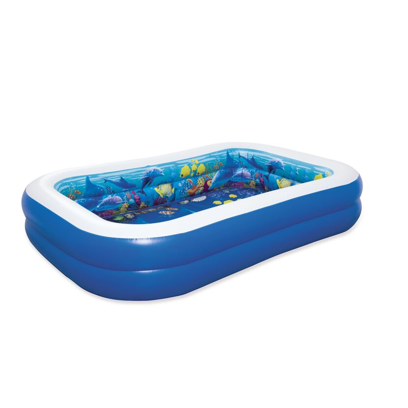 Planschbecken 'Family Pool 3D Undersea Adventure' blau 262 x 175 x 51 cm