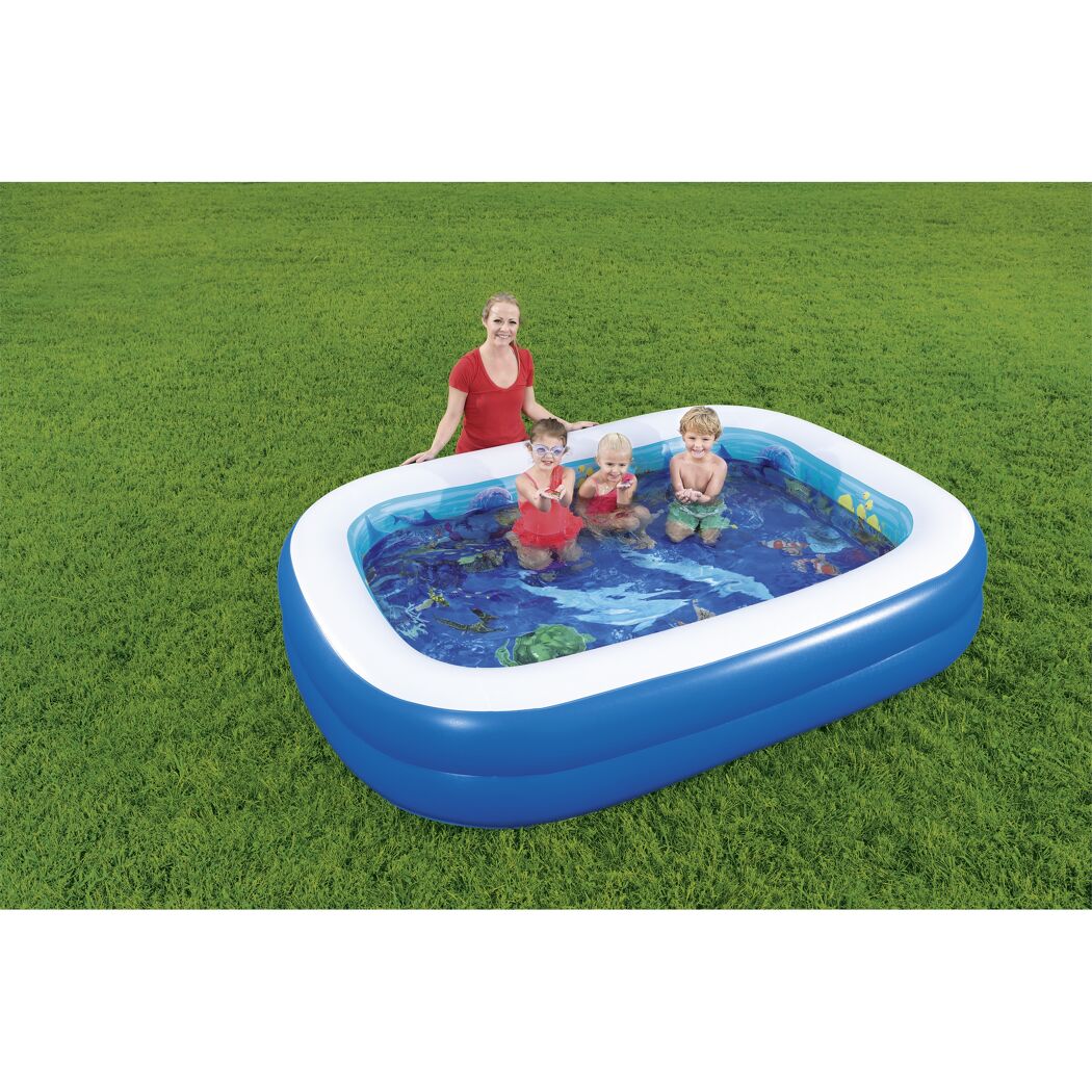 Planschbecken 'Family Pool 3D Undersea Adventure' blau 262 x 175 x 51 cm