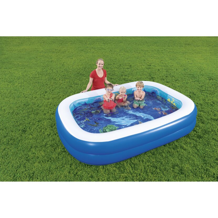 Planschbecken 'Family Pool 3D Undersea Adventure' blau 262 x 175 x 51 cm