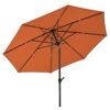 Orangener Sonnenschirm von unten