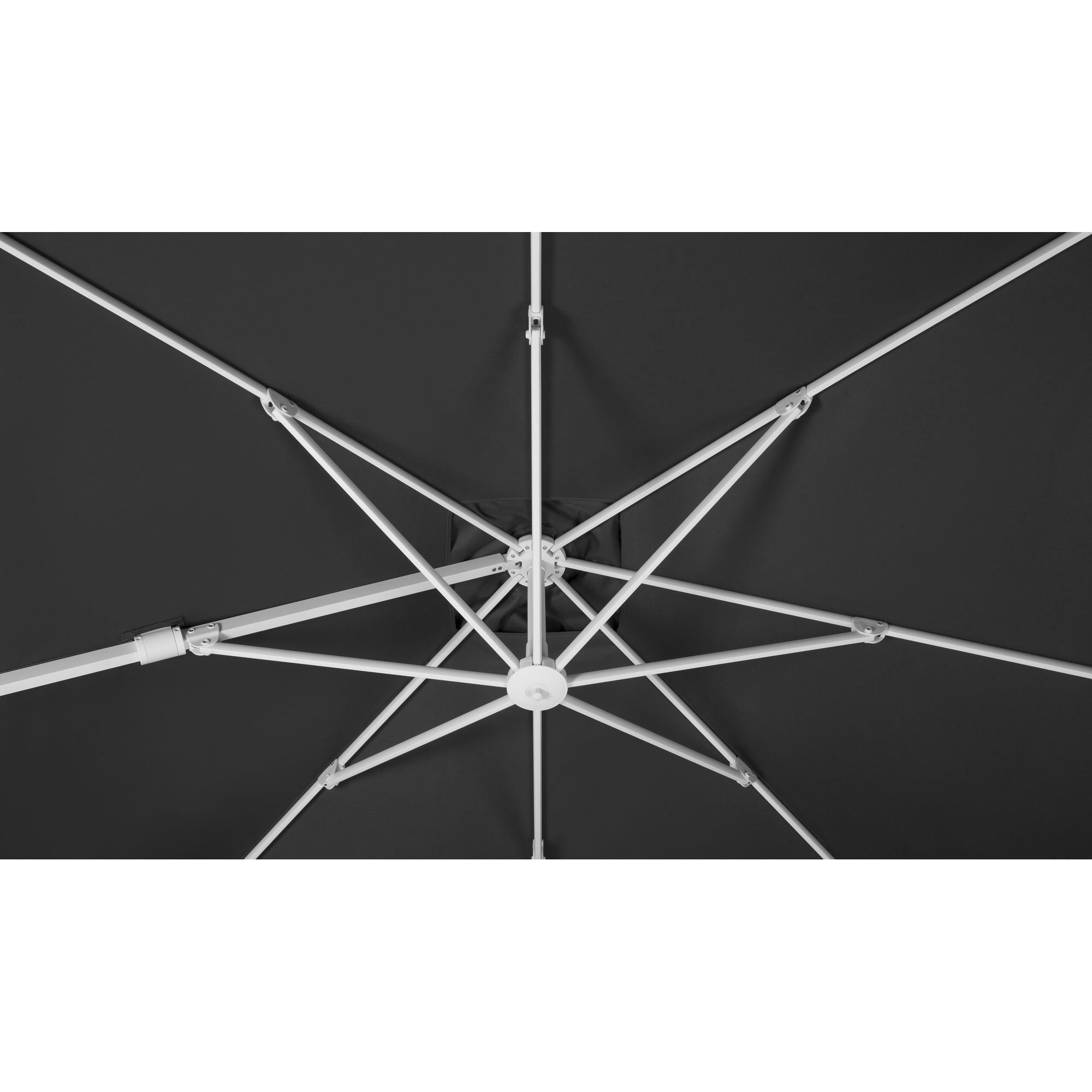 Ampelschirm \'Rhodos Twist Bianco\' anthrazit 300 x 300 x 264 cm