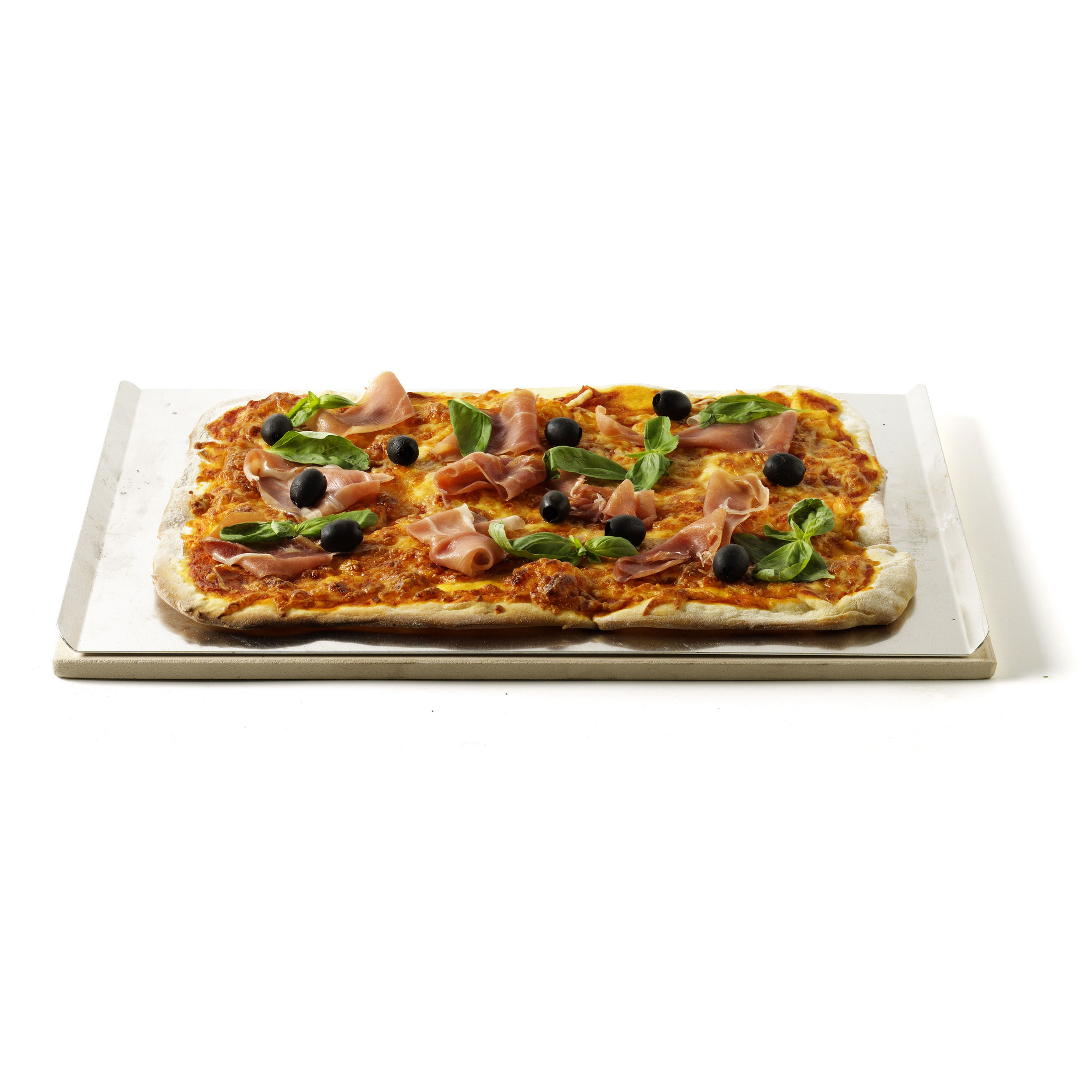 Pizzastein mit Alu-Blech rechteckig 44 x 30 cm + product picture