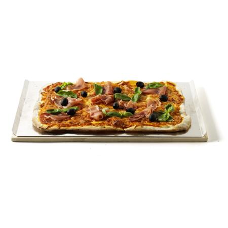 2. Bild von Pizzastein mit Alu-Blech rechteckig 44 x 30 cm
