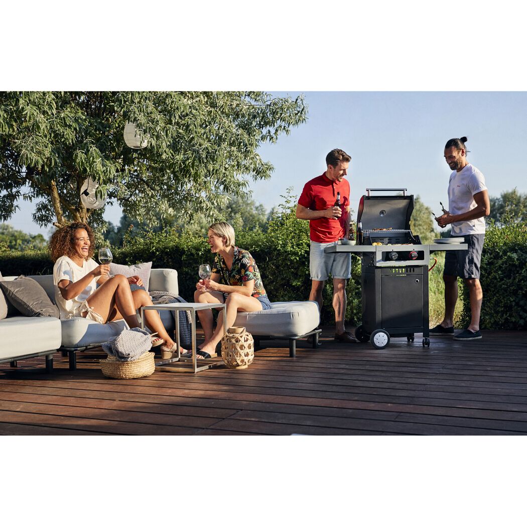 Gasgrill 'Boston Black 2 Turbo' schwarz 118,5 x 115 x 59 cm