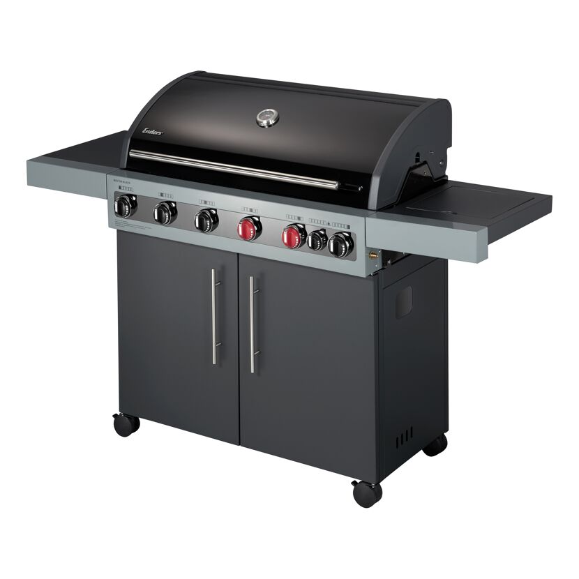 Gasgrill 'Boston Black 6 KR Turbo' schwarz 166,5 x 115 x 60 cm