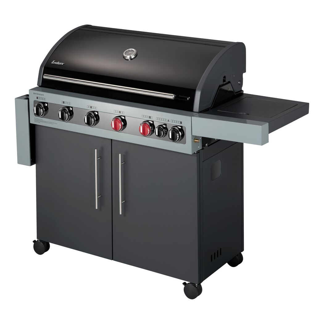 Gasgrill 'Boston Black 6 KR Turbo' schwarz 166,5 x 115 x 60 cm