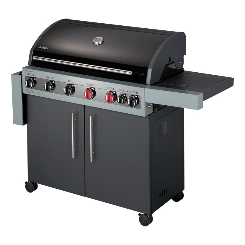 Gasgrill 'Boston Black 6 KR Turbo' schwarz 166,5 x 115 x 60 cm