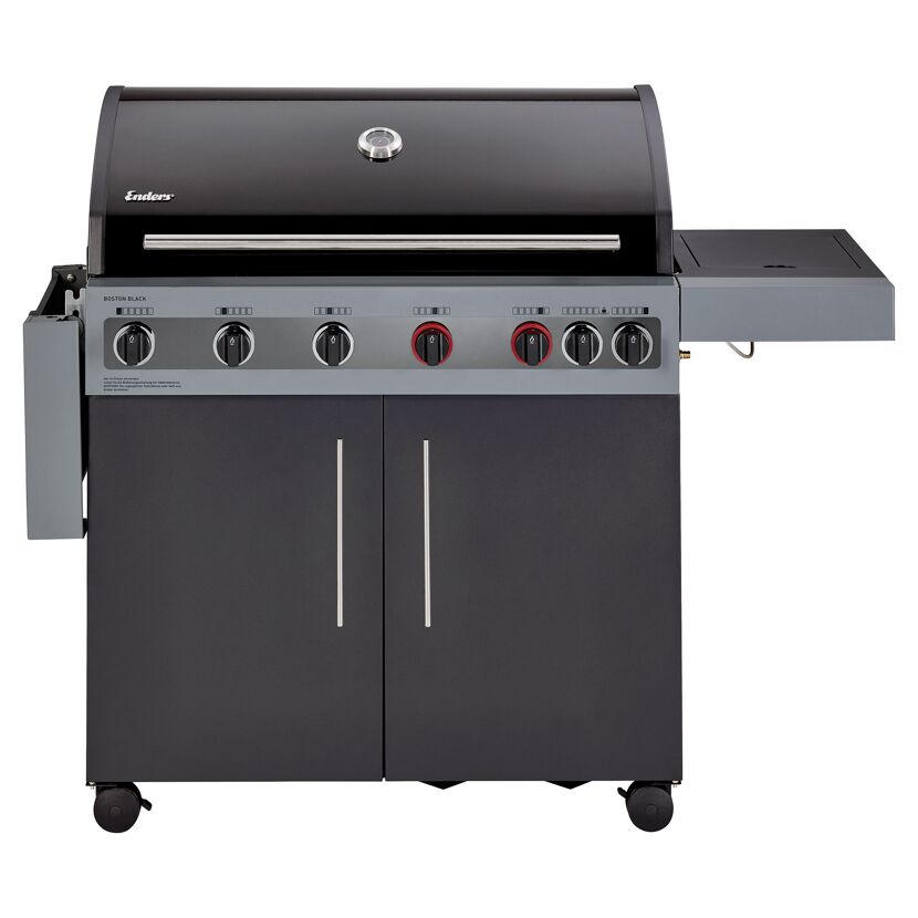 Gasgrill 'Boston Black 6 KR Turbo' schwarz 166,5 x 115 x 60 cm