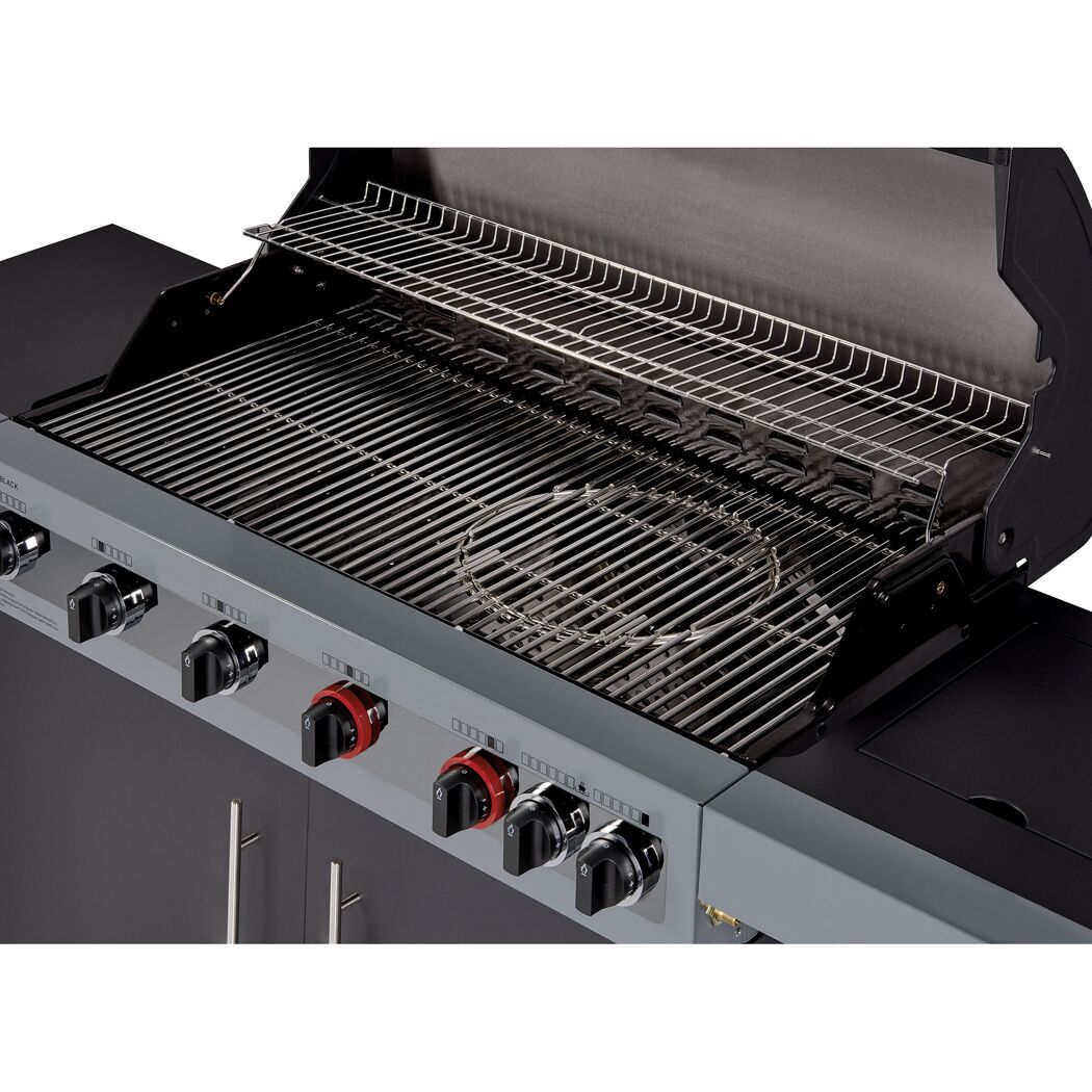 Gasgrill 'Boston Black 6 KR Turbo' schwarz 166,5 x 115 x 60 cm