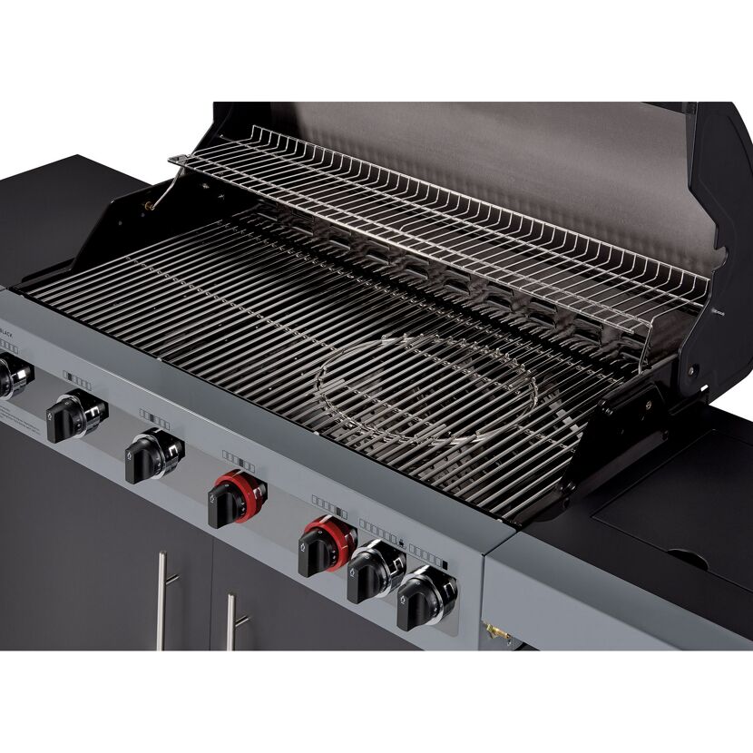 Gasgrill 'Boston Black 6 KR Turbo' schwarz 166,5 x 115 x 60 cm