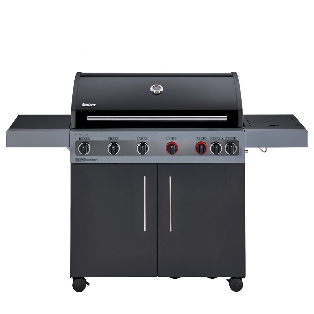 Gasgrill 'Boston Black 6 KR Turbo' schwarz 166,5 x 115 x 60 cm