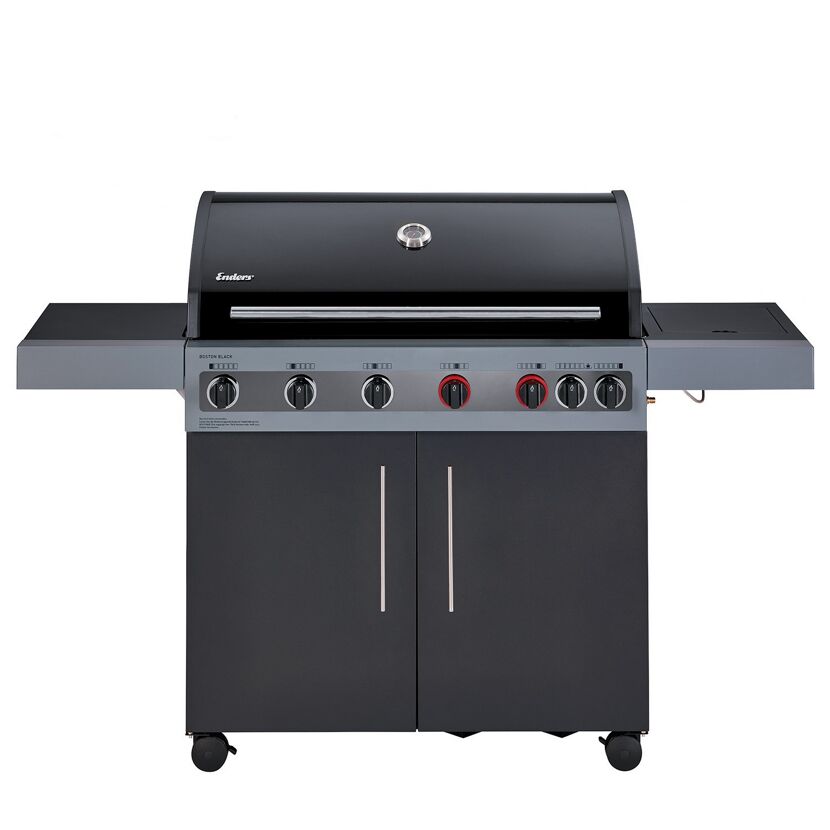 Gasgrill 'Boston Black 6 KR Turbo' schwarz 166,5 x 115 x 60 cm