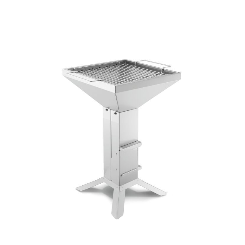Holzkohlegrill 'Thüros T2' edelstahlfarben 37,5 x 76 x 37,5 cm