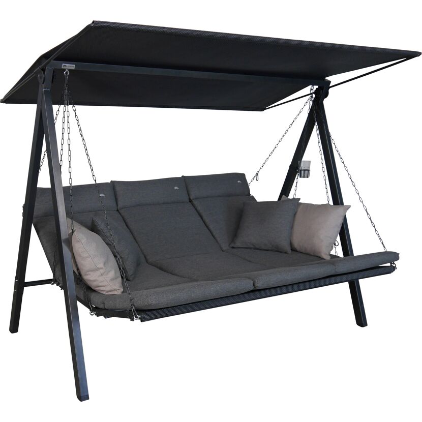 Hollywoodschaukel 'Lounge Smart' 3-Sitzer grau 210 x 160 x 145 cm