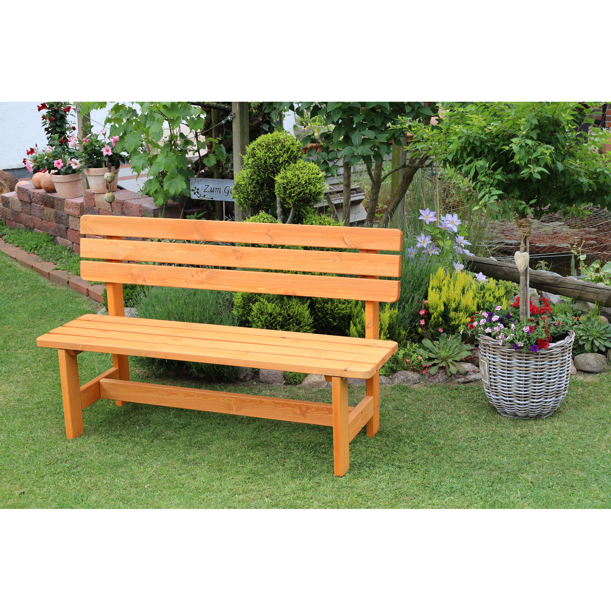 Gartenbank 'Summer' Nadelholz braun 150 x 90 x 51 cm