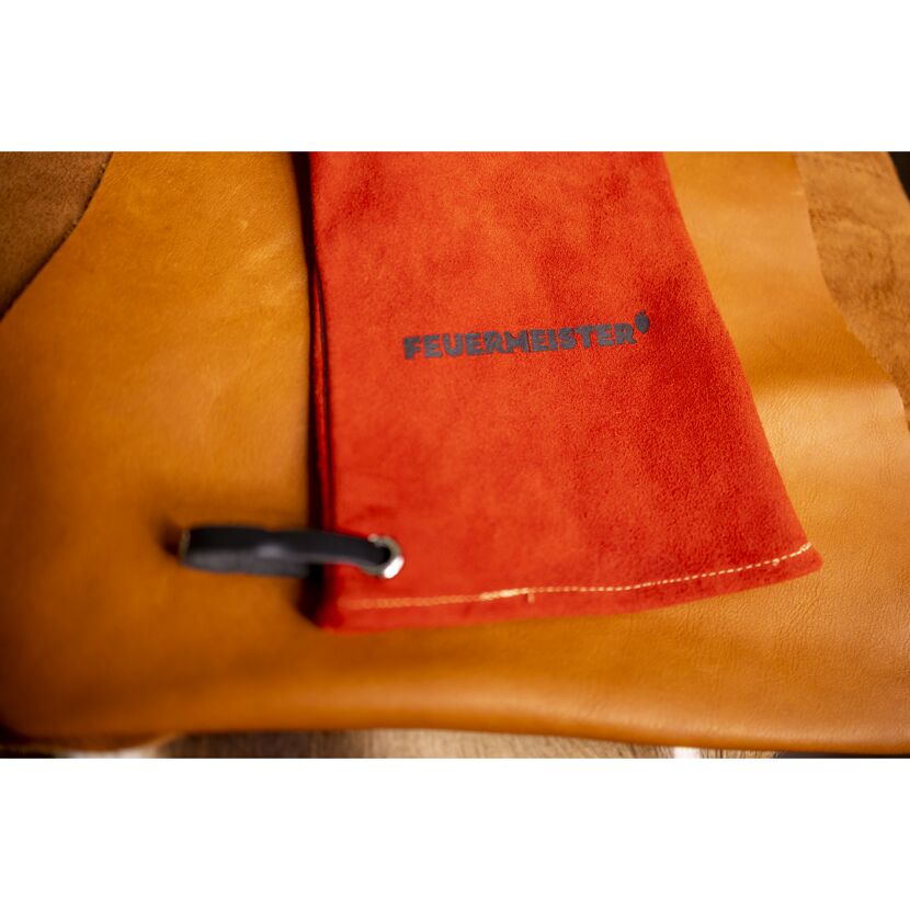 Roter FEUERMEISTER Grillhandschuh aus Leder