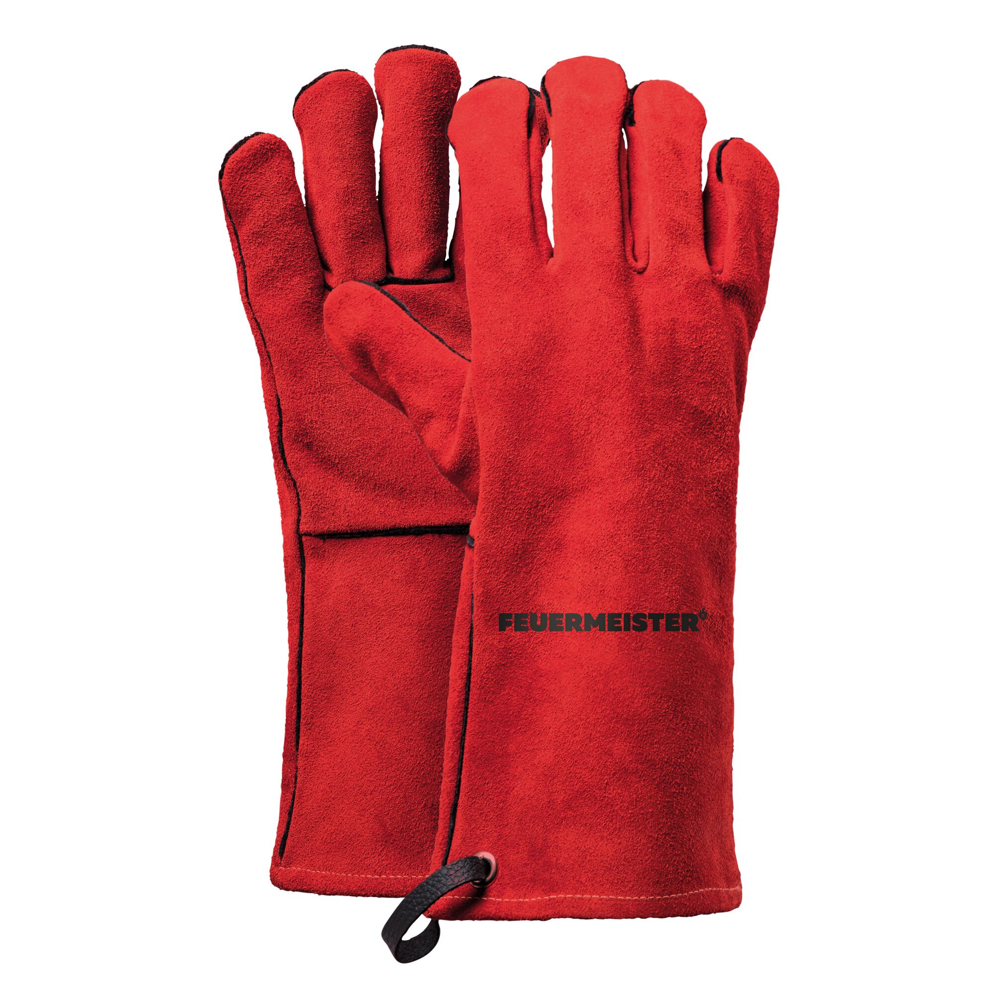 Feuermeister Grillhandschuhe aus rotem Leder
