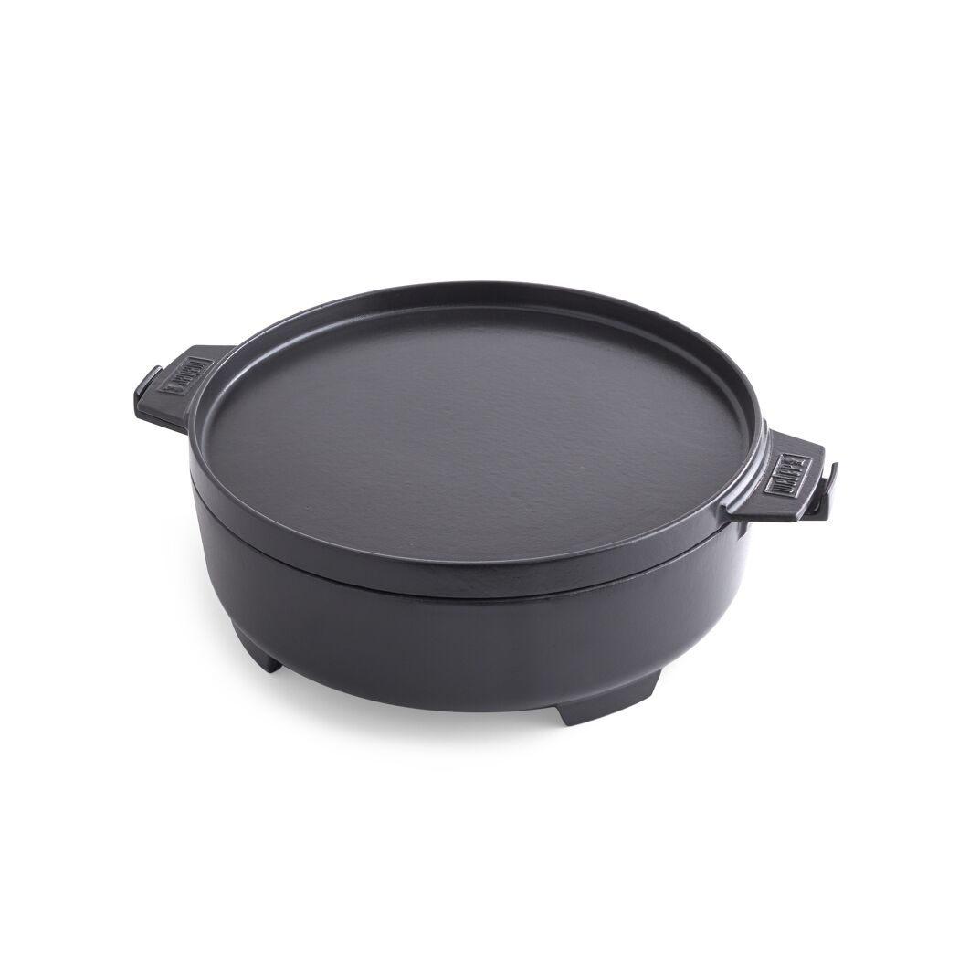 Schwarzer gusseiserner Dutch Oven