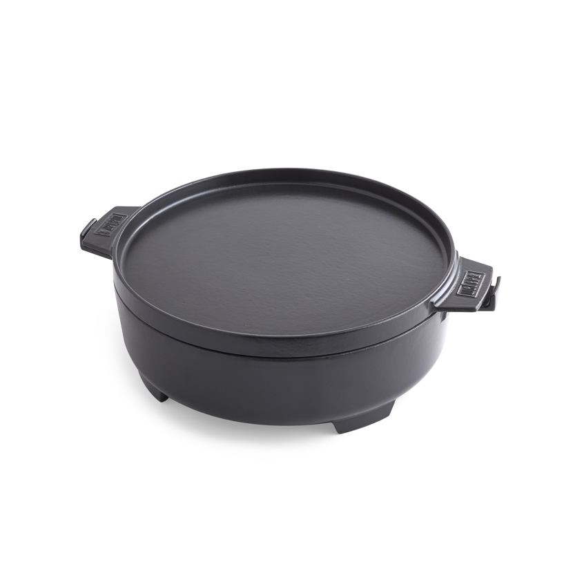 Schwarzer gusseiserner Dutch Oven
