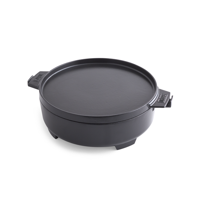 Bild von Dutch Oven 'Gourmet BBQ System' Gusseisen schwarz mit Pfanne