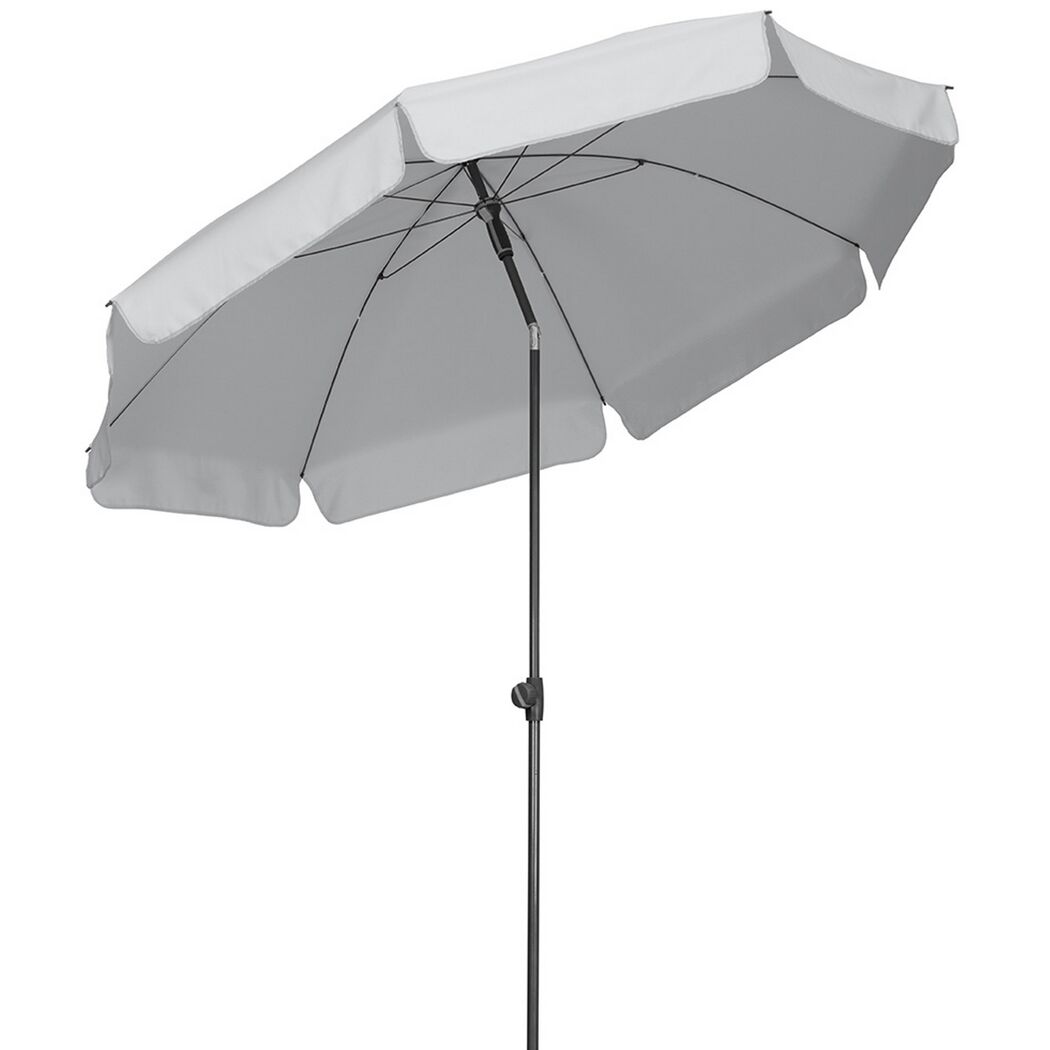 Geöffneter Sonnenschirm AQUILA 200/8 silbergrau