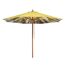 Gelber Sonnenschirm MALAGA 300/8 FOREST mit Walddruck