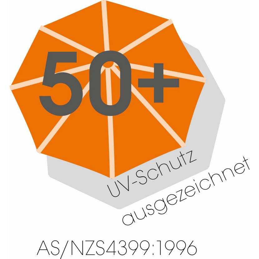 Orangener Sonnenschirm mit UV-Schutz 50+