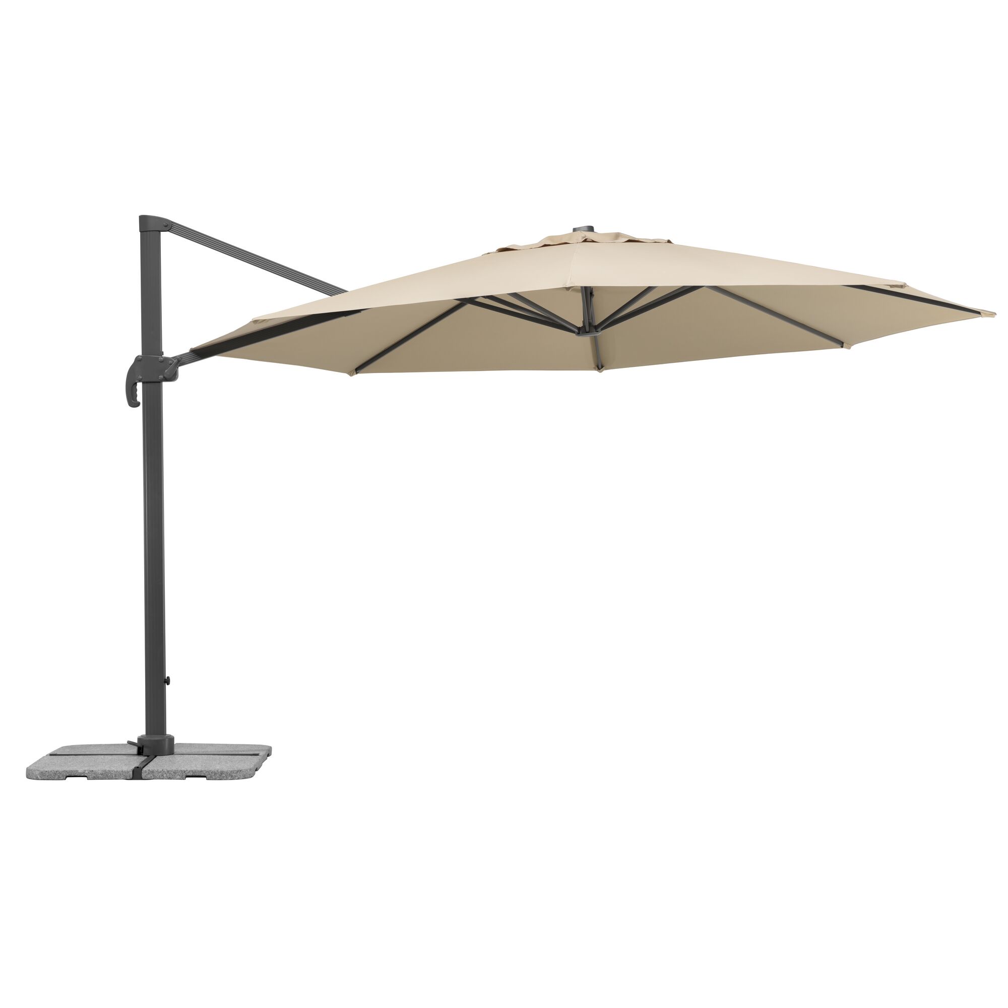 Beigefarbener Ampelschirm RHODOS GRANDE 400/8