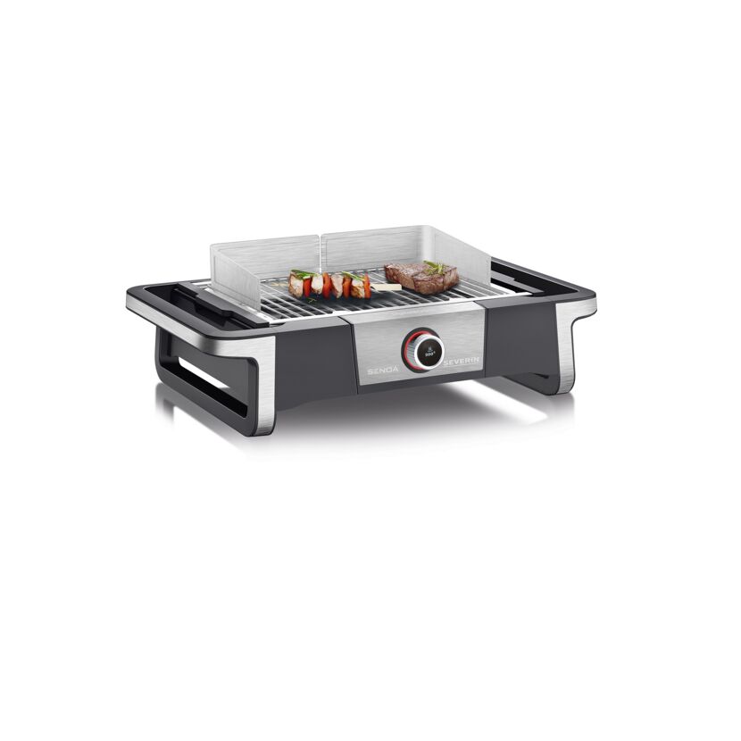 Elektrischer Tischgrill Senoa Boost mit Grillgut