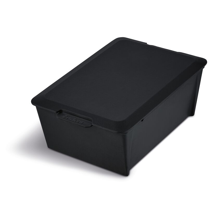 Schwarze Aufbewahrungsbox mit Deckel