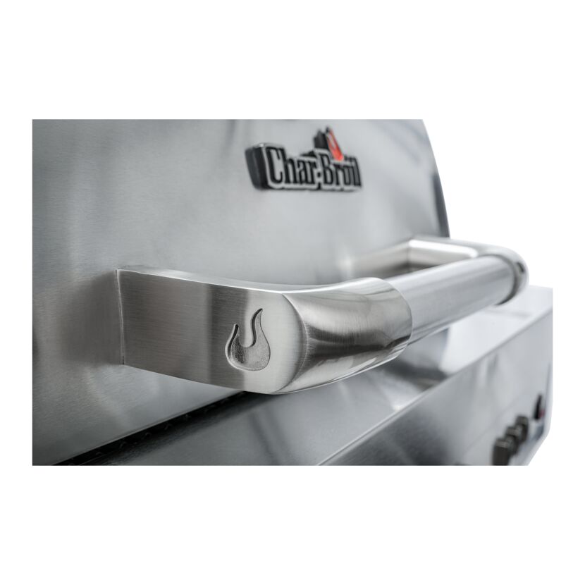 Griff eines Char-Broil Grills.