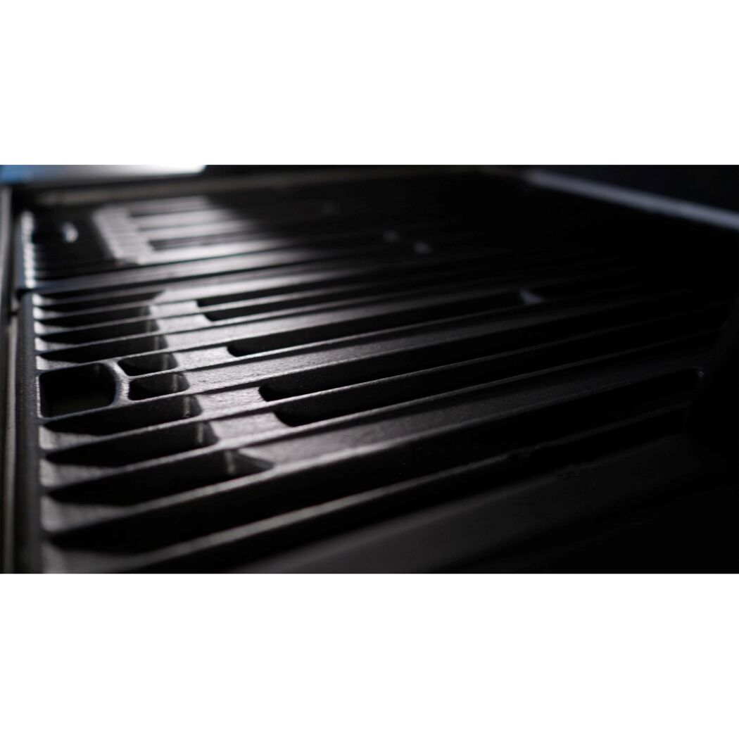 Nahaufnahme des schwarzen Grillrosts