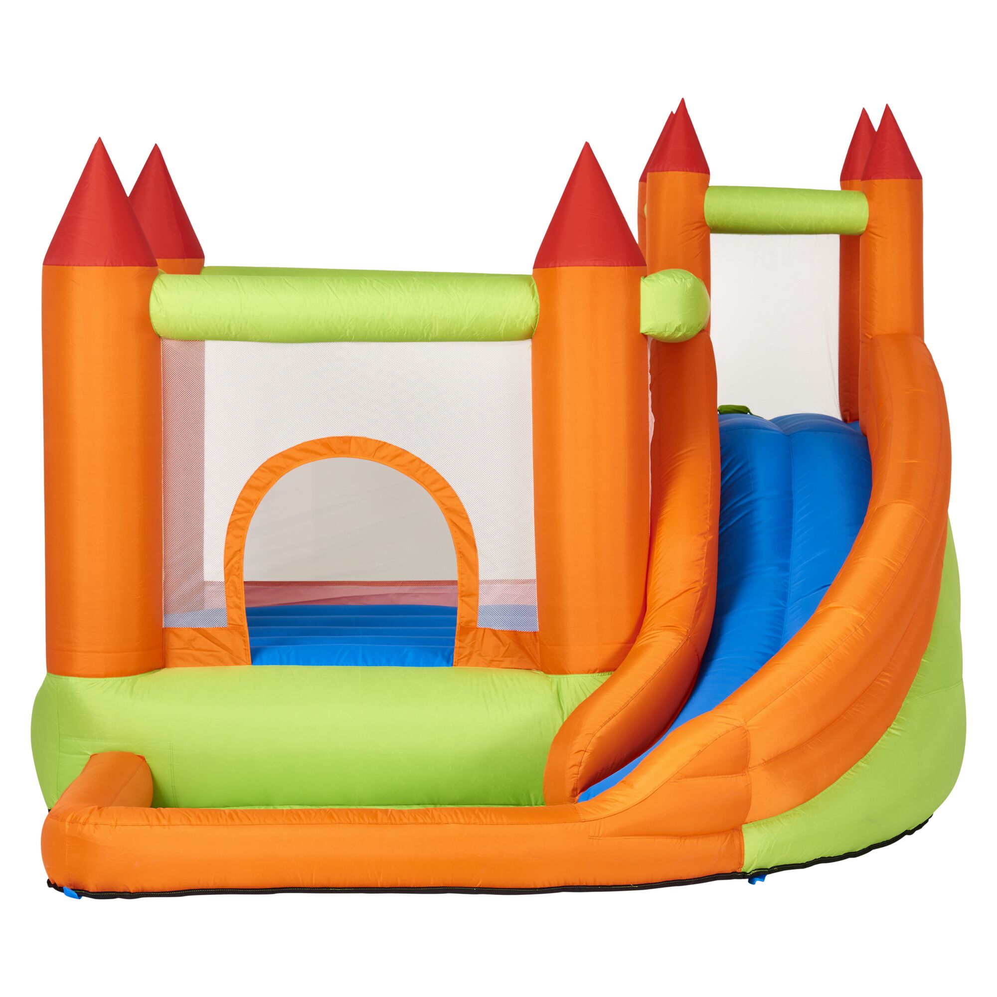 Bunte Hüpfburg mit Rutsche