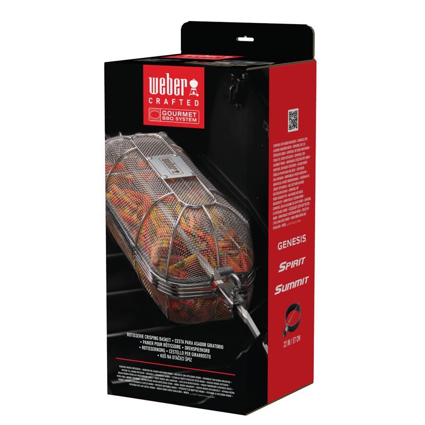 Drehspießkorb 'Crafted Gourmet BBQ System' Edelstahl 18,9 x 48,1 x 20 cm